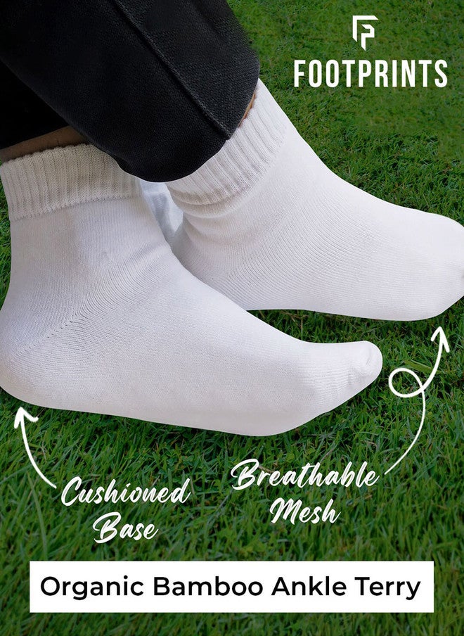 FOOTPRINTS FOOTPRINT 5 Pairs Unisex Anti Odour Organic Cotton Ankle-Length Terry Sports Bamboo Socks - Image 5